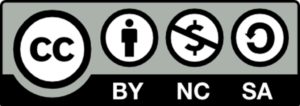 Icons representing a Creative Commons license: Attribution, NonCommercial, and ShareAlike.