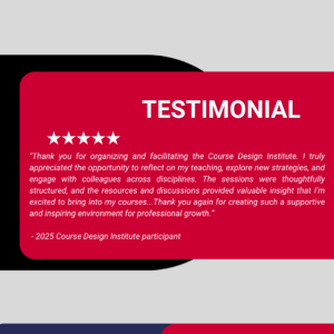 Positive testimonial for Course Design institute