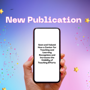 A hand holding a cell phone with an article title and the word New Publication above