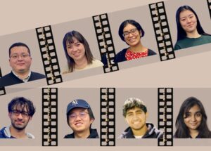 Filmstrips with 8 headshots of students