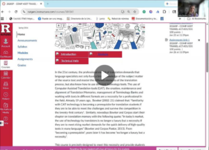This image is a screenshot of a video-syllabus submission.